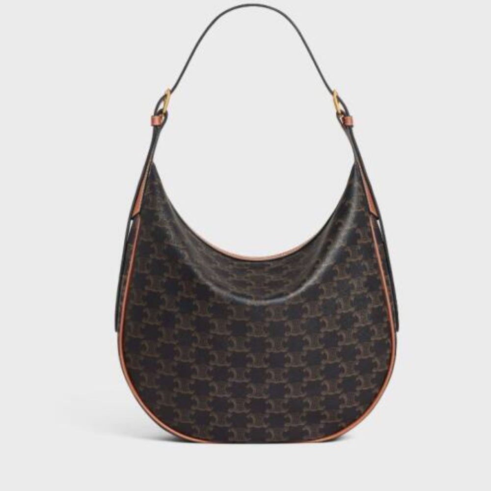 CELINE HOBO IN TRIOMPHE CANVAS AND CALFSKIN